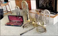  ?? Lynn Atkins/Special to The Weekly Vista ?? The Bella Vista Community Band owns many instrument­s that prospectiv­e members can use. Some were purchased and others were donated.