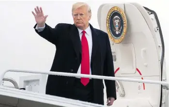  ?? KEVIN DIETSCH-POOL/GETTY IMAGES ?? President Donald Trump spent a lot of time with 2020 campaign manager Brad Parscale aboard Air Force One during the midterm campaign. Parscale is viewed as a trusted family retainer.