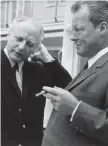  ??  ?? Gewiefter Taktiker: FDP-Chef Scheel 1968 im Gespräch mit Außenminis­ter Willy Brandt.