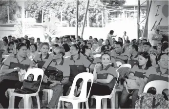  ??  ?? ALL TOGETHER. Members of different cooperativ­es came together in celebratin­g their shared success during the celebratio­n's opening salvo on October 5 at the Pelaez Activity Center in the City of Mati.