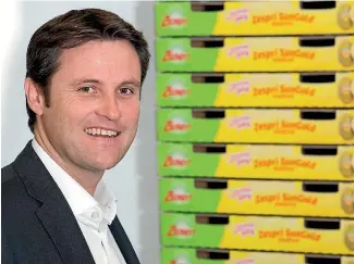  ??  ?? Zespri president of global sales and marketing Daniel Mathieson is targeting China, India and Southeast Asia.