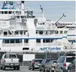  ??  ?? At Swartz Bay ferry terminal, heavy vehicle traffic is expected on Thanksgivi­ng weekend, often the busiest time of the year for foot passengers.