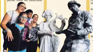  ?? GESLINE ANRANGO. ?? Las estatuas humanas también compartier­on con los asistentes.