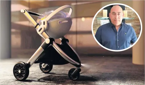  ??  ?? One of the prototypes Ian Whieldon, inset, has made which would protect babies from coronaviru­s and other airborne threats