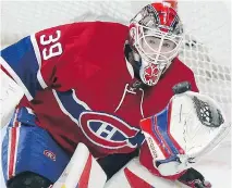 ?? JOHN MAHONEY/MONTREAL GAZETTE ?? Mike Condon will carry the load while Carey Price is out with an injury. Condon is 7-2-2 this season.