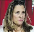  ??  ?? CHRYSTIA FREELAND