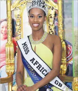  ??  ?? Sarah Jegede was crowned Miss Africa GB in London