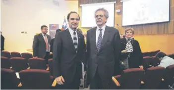  ??  ?? ► Larraín y Brito coincidier­on en la cuenta pública del Ministerio de Justicia.