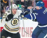  ?? STEVE RUSSELL TORONTO STAR ?? By adding players like Ilya Lyubushkin, the Leafs hope to be ready to face Brad Marchand’s Bruins.