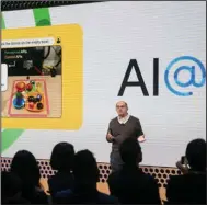  ?? ?? Zoubin Ghahramani, vice president of research at Google, speaks at the Google AI@ event in early November.
(AP/John Minchillo)