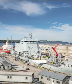  ?? FEDERAL FLEET SERVICES. ?? Asterix, a refuelling and resupply ship for the Royal Canadian Navy, will be unveiled on Thursday at Davie Shipbuildi­ng in Quebec.