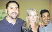  ??  ?? Joey Silva (left), PiperKerma­n and Zeshan Segal at Council forAt-RiskYouth benefit.