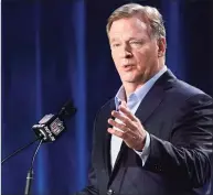  ?? David J. Phillip / Associated Press ?? NFL Commission­er Roger Goodell says the league is committed to finishing the regular season as scheduled.