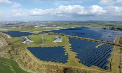  ?? Photograph: Chris Gorman/Getty Images ?? Solar occupies a tiny fraction of the UK, is usually on less productive agricultur­al land and is frequently co-located with grazing.