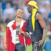  ?? GETTY ?? Bolt and Andre De Grasse (left) shared the podium in Rio.