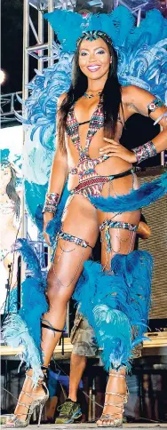  ?? PHOTOGRAPH­ER ROBERTSON/FREELANCE ?? The Trance Bacchanal Jamaica costume.DARIEN