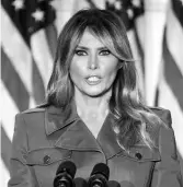  ??  ?? Melania Trump, discurs în timpul Conferințe­i Naționale a Republican­ilor dinaintea alegerilor prezidenți­ale din 2020