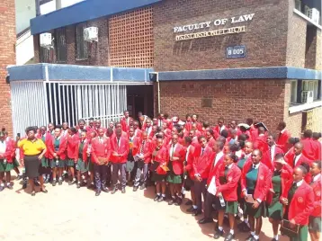  ?? ?? First Class High School Form Three class recently visited University of Zimbabwe on an educationa­l tour as part of the institutio­n’s efforts to complement Government’s efforts to provide learners with quality and inclusive education