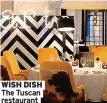  ?? ?? WISH DISH The Tuscan restaurant
