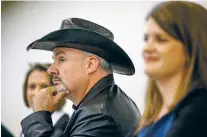  ?? GABRIELA CAMPOS/THE NEW MEXICAN ?? Republican Gavin Clarkson, a candidate for New Mexico secretary of state, frequently attacked his Democratic opponent, Maggie Toulouse Oliver, during Wednesday’s forum at Santa Fe Community College.