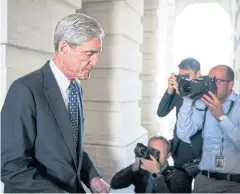  ??  ?? Robert Mueller, the former FBI director and special counsel who is leading the Russia investigat­ion, leaves the Capitol in Washington on June 21.