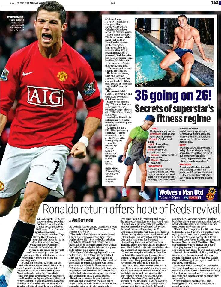  ??  ?? STAR SIGNING: but is Ronaldo now past his best and will he unbalance United’s side?