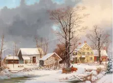  ??  ?? George Henry Durrie (1820-1863), Winter in the Country, A Cold Morning, ca. 1863. Oil on canvas, 26 x 36 in. Estimate: $300/500,000 SOLD: $324,500