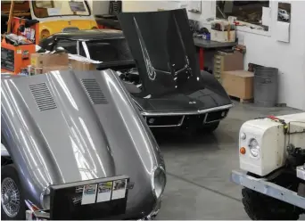  ??  ?? Left: The 1968 C3 Corvette came to Cartel as a partial restoratio­n but much of that work has to be redone. The Corvette has an L89 (427 cubic inch, 7-litre) engine with alloy heads and triple carburetto­rs