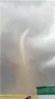  ??  ?? A tornado near Foremost, Alta., is seen in this video screen grab posted by Andrew Hougen on Twitter.