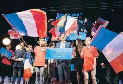  ?? FRANCOIS LO PRESTI / AFP ?? Florian Philippot, líder del nuevo partido de la ultraderec­ha francesa, ayer en Arras