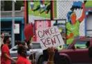  ?? Photograph: Angela Weiss/ AFP/Getty Images ?? Protesters call for rent to be cancelled in New York City.