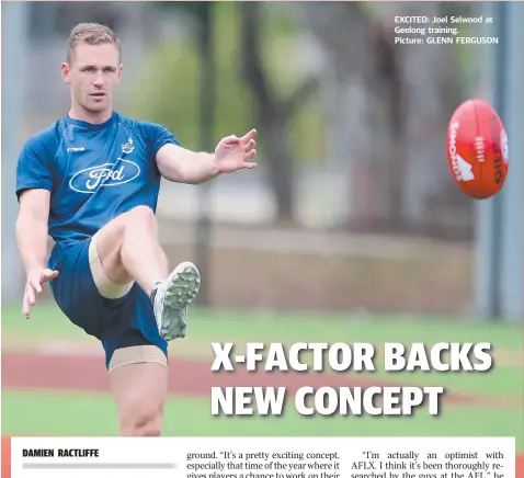  ??  ?? EXCITED: Joel Selwood at Geelong training. Picture: GLENN FERGUSON