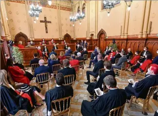  ?? (Photos Manuel Vitali / Dir. Com.) ?? La rentrée des cours et tribunaux s’est déroulée en présence du prince Albert II et de Robert Gelli, Secrétaire d’État à la Justice.