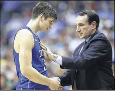  ?? ALEX BRANDON / ASSOCIATED PRESS ?? In comparison with other teams, Duke’s troubles seem relatively minor, but coach Mike Krzyzewski has taken some heat for the handling of Grayson Allen’s discipline for his court antics.