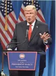  ?? NBC ?? Alec Baldwin portrays President-elect Donald J. Trump in a “Saturday Night Live” sketch in January. Baldwin was nominated for an Emmy Award for outstandin­g supporting actor in a comedy series for his portrayal of Trump.
