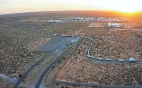  ?? OMAR ORNELAS/THE EL PASO TIMES VIA AP ?? Since Monday, Mexican truckers have blocked the Pharr-Reynosa Internatio­nal Bridge in protest after Texas Gov. Greg Abbott last week directed state troopers to inspect trucks coming into Texas.