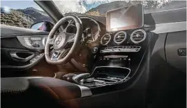  ??  ?? The C43’s console gets a stylish splash of genuine carbon fiber if the AMG carbon-fiber trim option ($1,300) is selected.