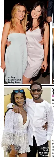  ??  ?? Abbey Clancy and Daisy Lowe Azealia
Banks and Tinie
Tempah Nicole Appleton and Melanie Blatt