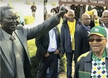  ?? Picture: YouTube ?? ICONIC: ANC president Jacob Zuma visited the statues of Struggle heroes in Nasrec before going on a walkabout at the party’s policy conference yesterday. He is seen with the statue of stalwart Oliver Tambo.