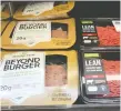  ?? VINCENT MCDERMOTT ?? Patties made from plant-based simulated meat product Beyond Meat are taking up more space in grocery stores.
