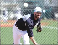  ?? AP/LYNNE SLADKY ?? Pitcher Mike Fiers won a World Series championsh­ip with the Houston Astros last season as a reliever, but was left off the postseason roster. He said he is thankful to the Detroit Tigers for giving him an opportunit­y to be a starter again.