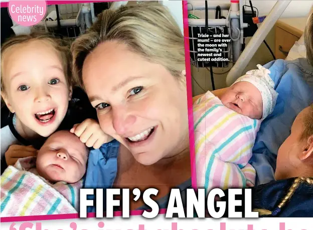  ??  ?? Trixie – and her mum! – are over the moon with the family’s newest and cutest addition.