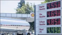  ?? DOUG DURAN — BAY AREA NEWS GROUP ?? Gasoline cost motorists in California 35.7% more in August, helping to drive up inflation rates across the state.