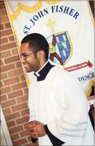  ??  ?? Claudio Da Silva, of Brazil, stands outside of the Chapel before Mass at St. John Fisher Seminary in Stamford on March 13, 2012.