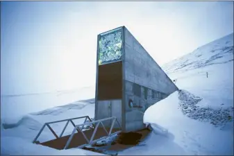  ?? Heiko Junge / NTB scanpix file photo via AP ?? Exterior view of the Svalbard Global Seed Vault, the secure seed bank on Svalbard, Norway, March 2, 2016. Two men who were instrument­al in the “craziest idea anyone ever had” of creating a global seed vault designed to safeguard the world’s agricultur­al diversity will be honored as the 2024 World Food Prize laureates, officials announced Thursday, in Washington.