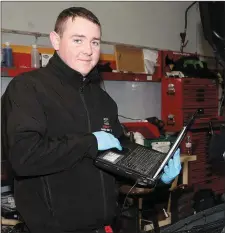  ??  ?? Declan Campbell in the Service Department at Conachys.