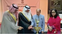  ?? Supplied ?? Indian Ambassador Dr. Ausaf Sayeed and Prince Saad bin Abdullah bin Abdul Aziz bin Musaed Al-Saud inaugurate­d the exhibition.