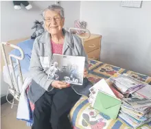  ??  ?? Last month, Nettie Wells wasn’t able to be with family and loved ones on her 102nd birthday, but love poured in from across the region. Thanks to your generosity, Nettie spent her special day opening 481 greeting cards.