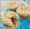  ??  ?? The September cupcake of the month at Magnolia Bakery is the PB&J (peanut butter cupcake, infused with homemade grape jelly, topped with peanut butterflav­ored buttercrea­m icing).