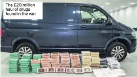  ??  ?? The £20 million haul of drugs found in the van